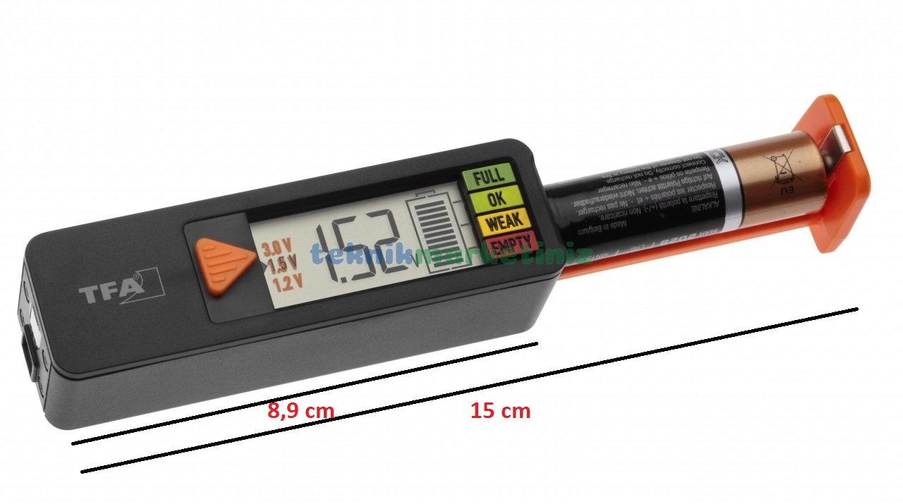 Dijital Pil Test Cihazı TFA Dostmann 98.1126.01 tm832.3139.01